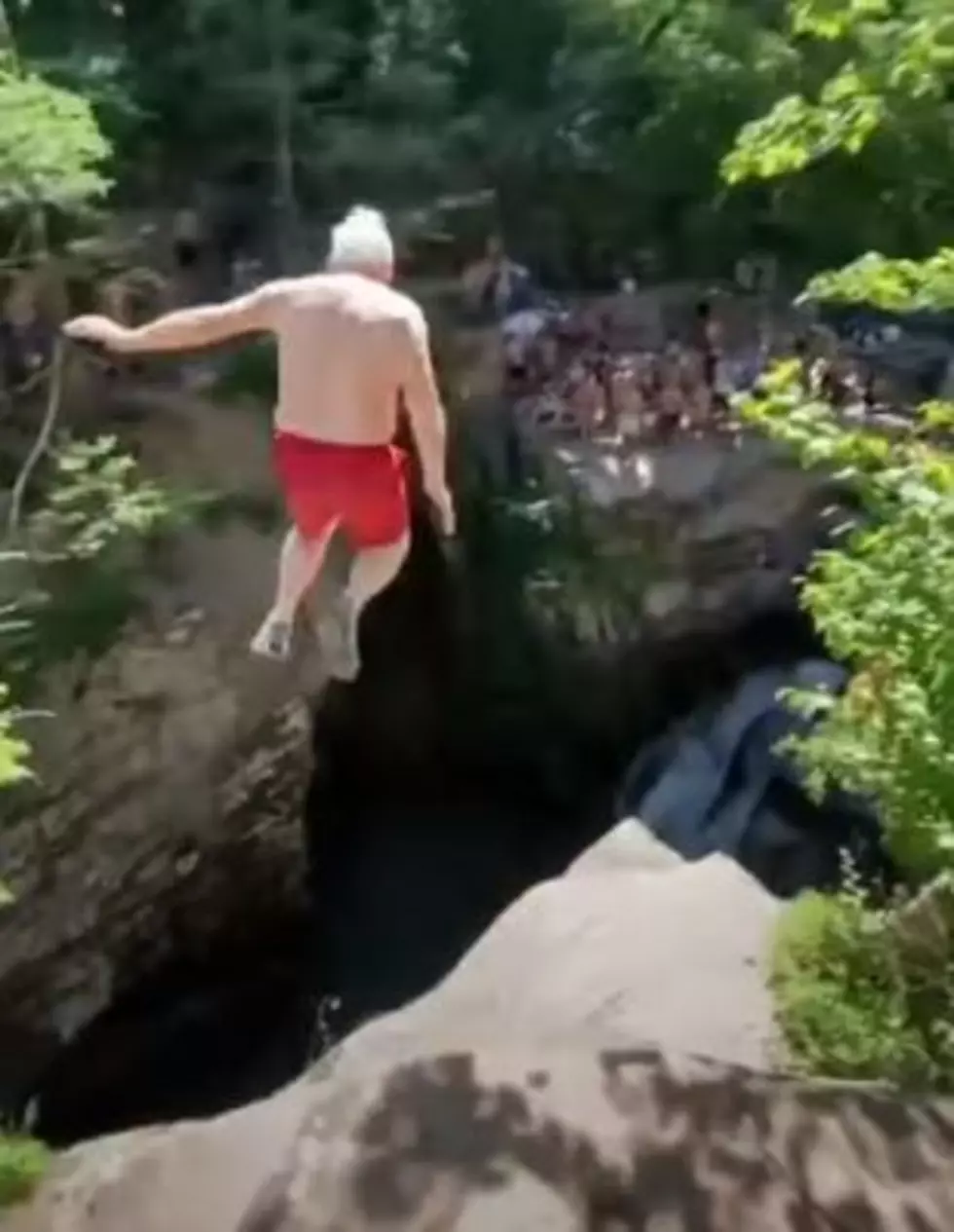 Over the Hill: Senior Man Cliff Dives the Catskills [Watch]