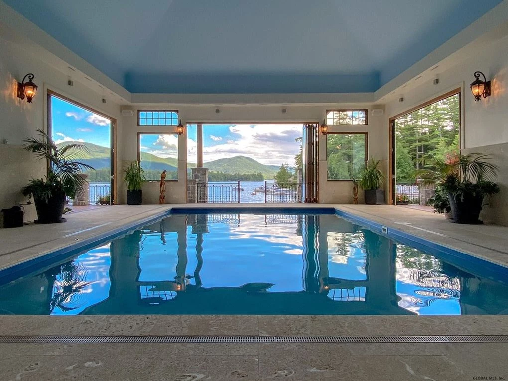 Dream Home On Lake George Has Indoor Pool With Lake View PICS   The Indoor Pool 