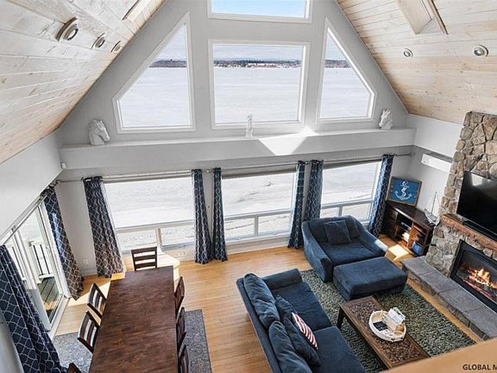 Stunning Saratoga Lake Mansion with Floor-to-Ceiling Windows & 2-Story Wraparound Deck