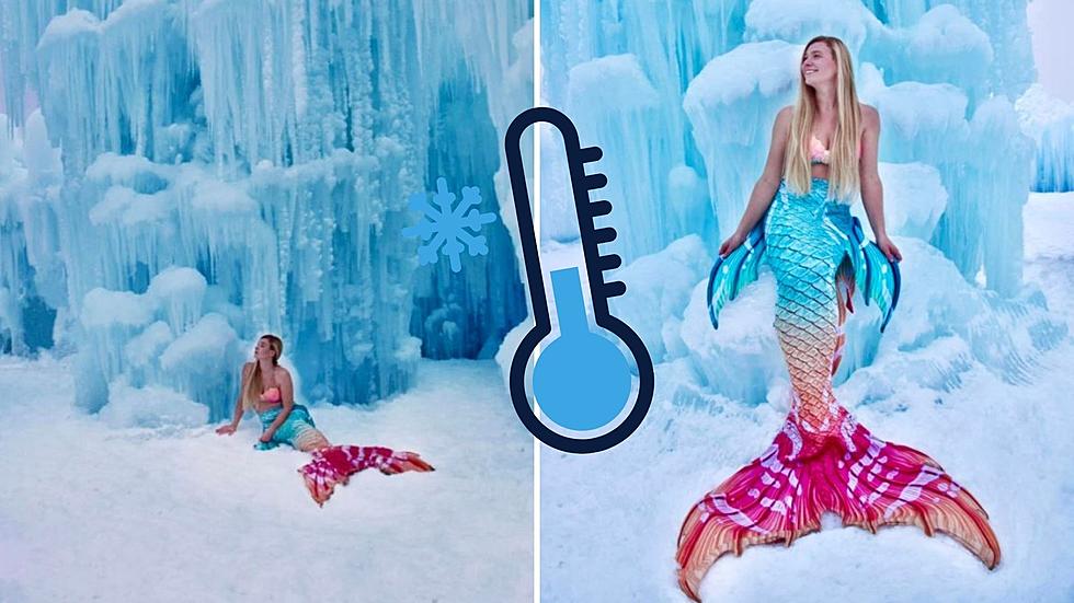 BRRR-MAID! Brave Mermaid has Photo Shoot at Ice Castles on Lake George