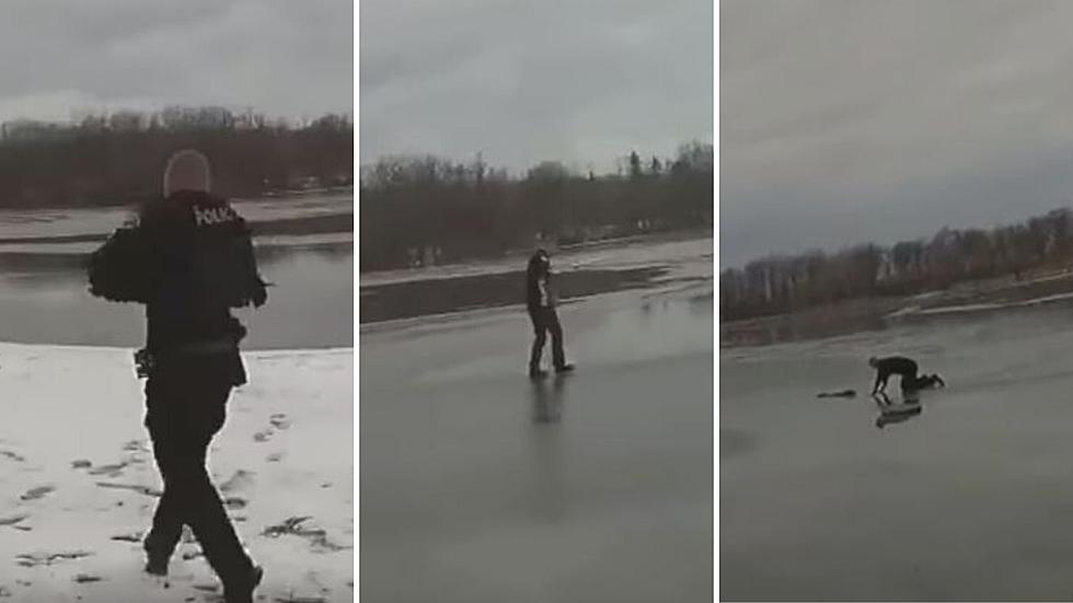 Heroic Upstate Police Officer Risks Own Life to Save a Dog in Icy Lake