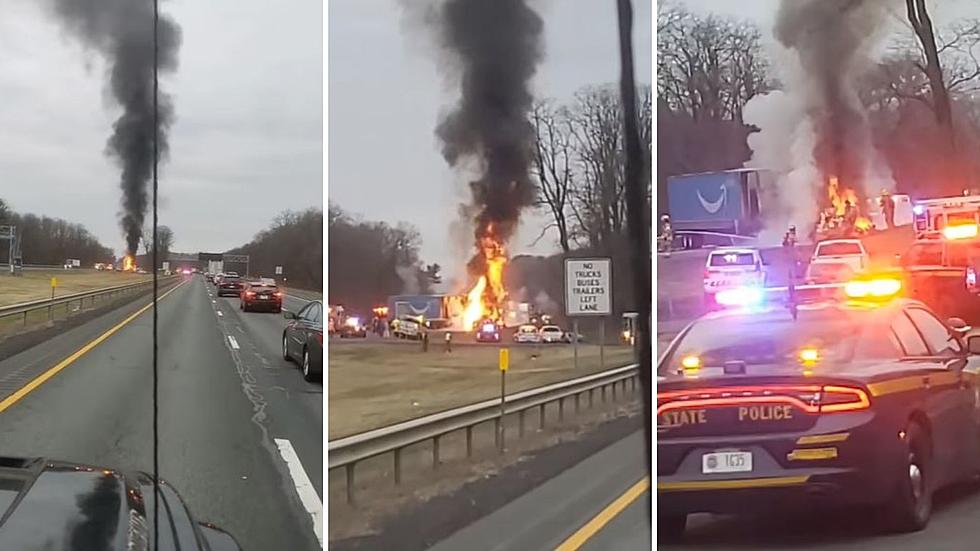 Video After Thruway Crash Shows Amazon Truck in Raging Fire
