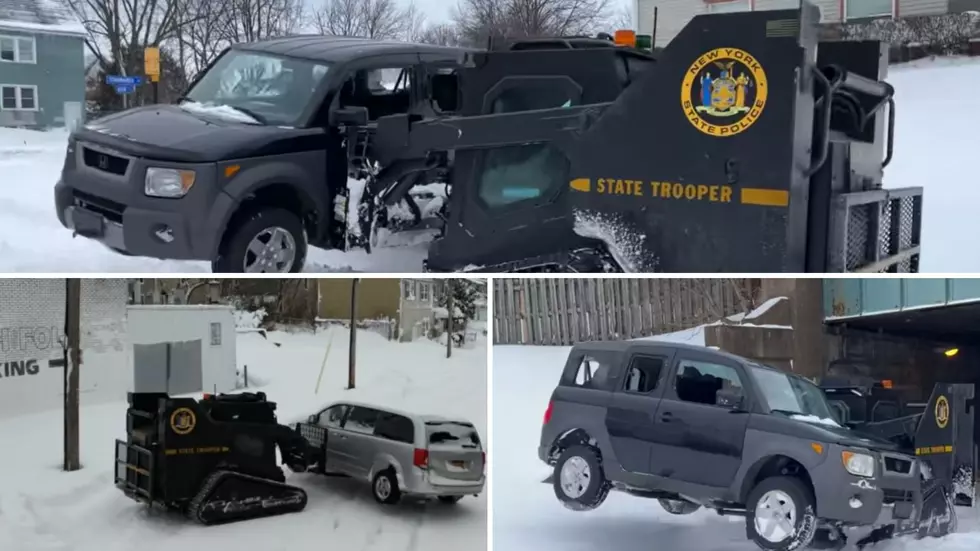 State Police Use Amazing Tank-Like Vehicle to Move Cars in Buffalo