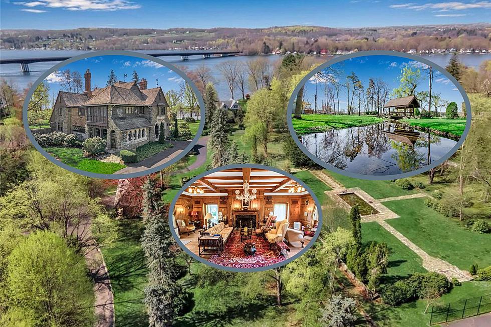 Upstate NY Sprawling Lakefront Estate & Stone Mansion For Sale