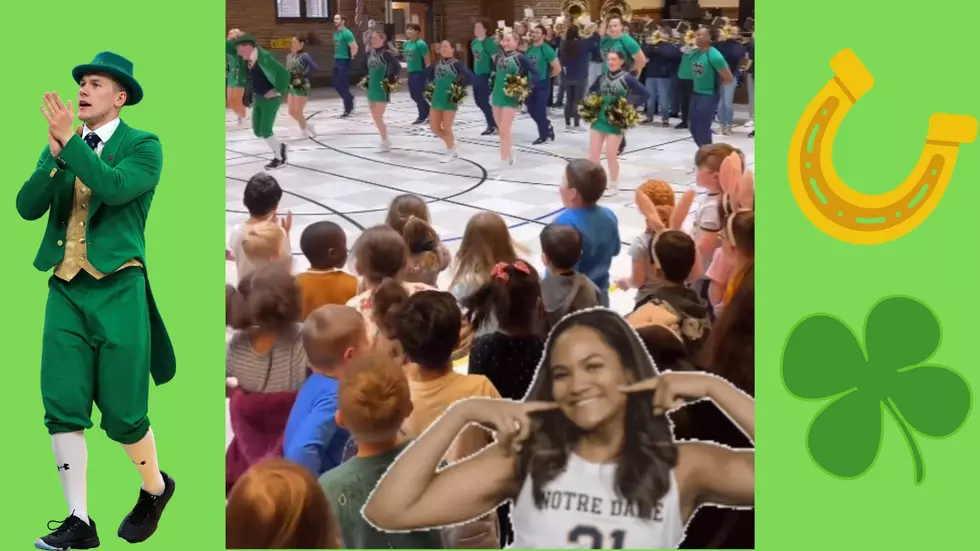 Notre Dame’s Cheer Team and Band Host Pep Rally for Kids in Troy