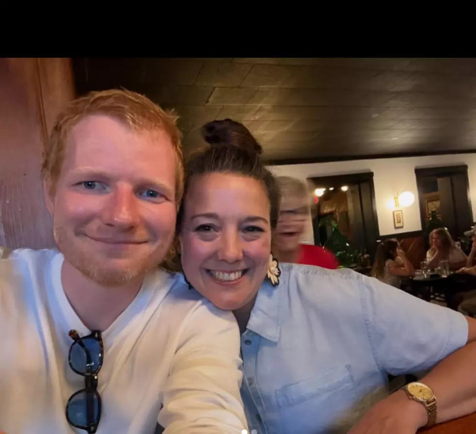 Ed Sheeran poses for a picture with Danielle Hartwyk, the co-owner of Buona Sera in Malta. Photo: Danielle Hartwyk Instagram