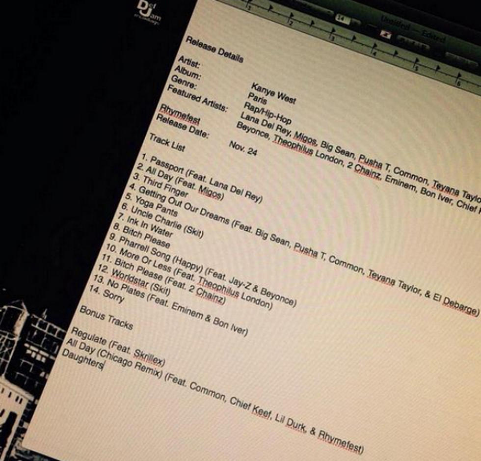 There&#8217;s A Fake Tracklist Of Kanye West&#8217;s Upcoming Album Floating Around