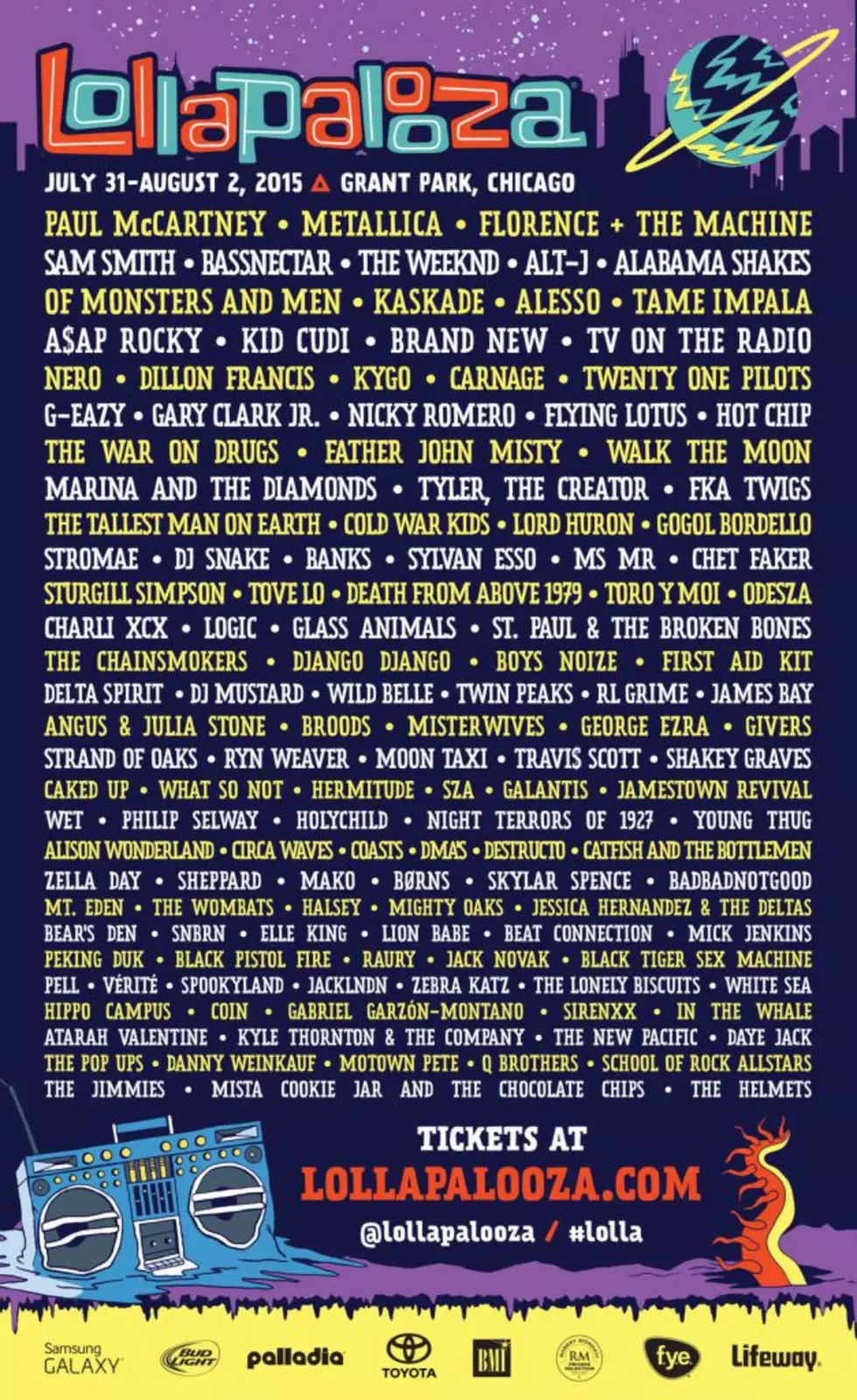 The Weeknd, A$AP Rocky, Kid Cudi and More to Perform at Lollapalooza 2015