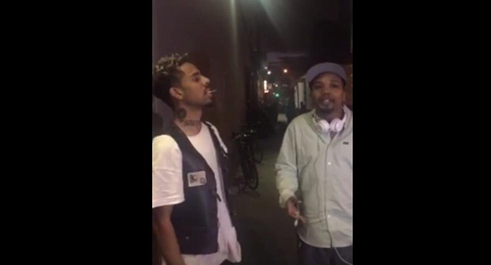 Vic Mensa and Charles Hamilton Take Part in a Sidewalk Freestyle