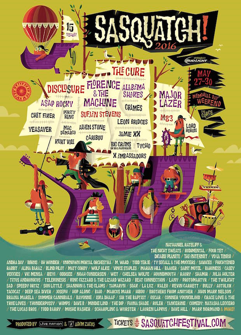 2016 Sasquatch Music Festival Lineup Includes ASAP Rocky, Vince Staples, Vic Mensa & More