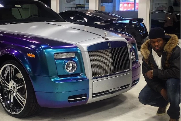 50 Cent cruises around NYC in custom RollsRoyce  Daily Mail Online