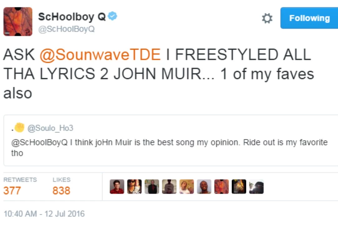 Schoolboy Q Reveals He Freestyled All Of John Muir Xxl