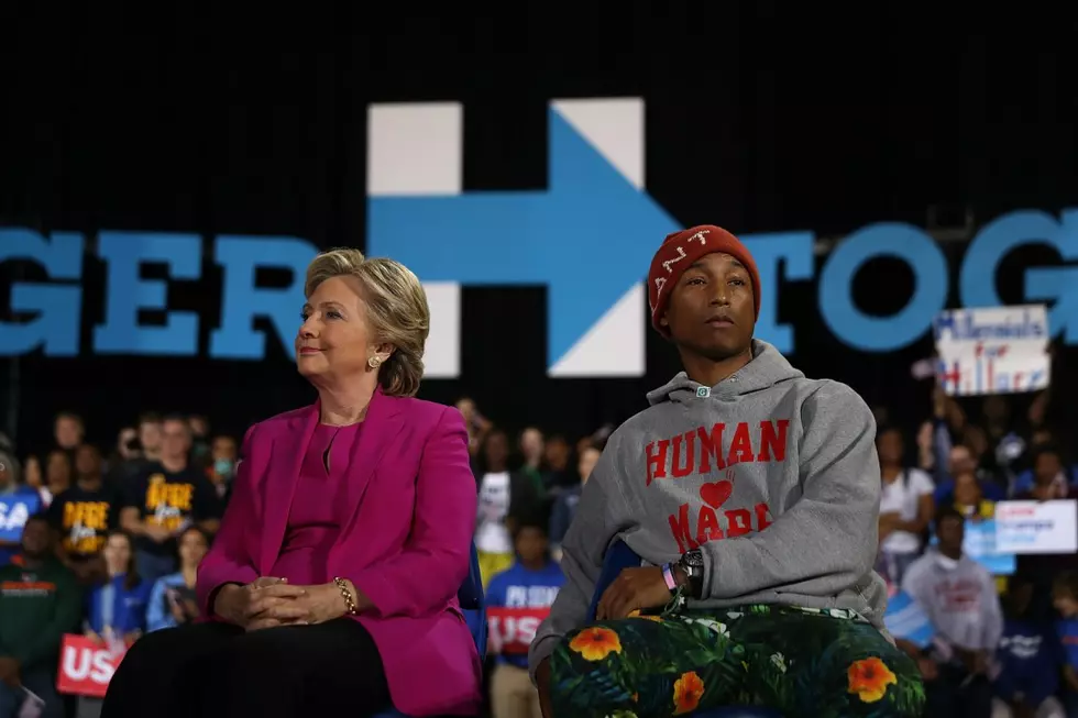 Pharrell Joins Hillary Clinton on the Campaign Trail in North Carolina