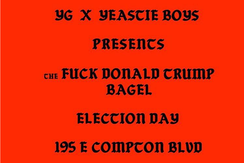 YG Gives Away Free "F*#k Donald Trump" Bagels to Voters