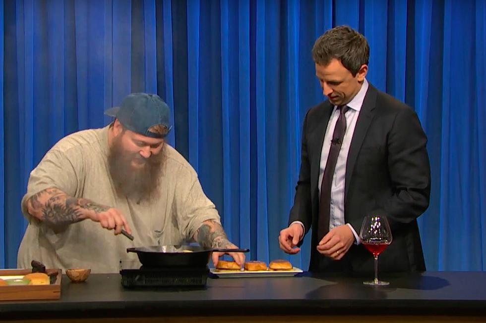 Action Bronson Cooks a Black Truffle Burger on ‘Late Night With Seth Meyers’