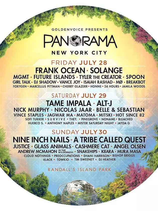 Frank Ocean, A Tribe Called Quest, Vince Staples to Play 2017 Panorama Festival