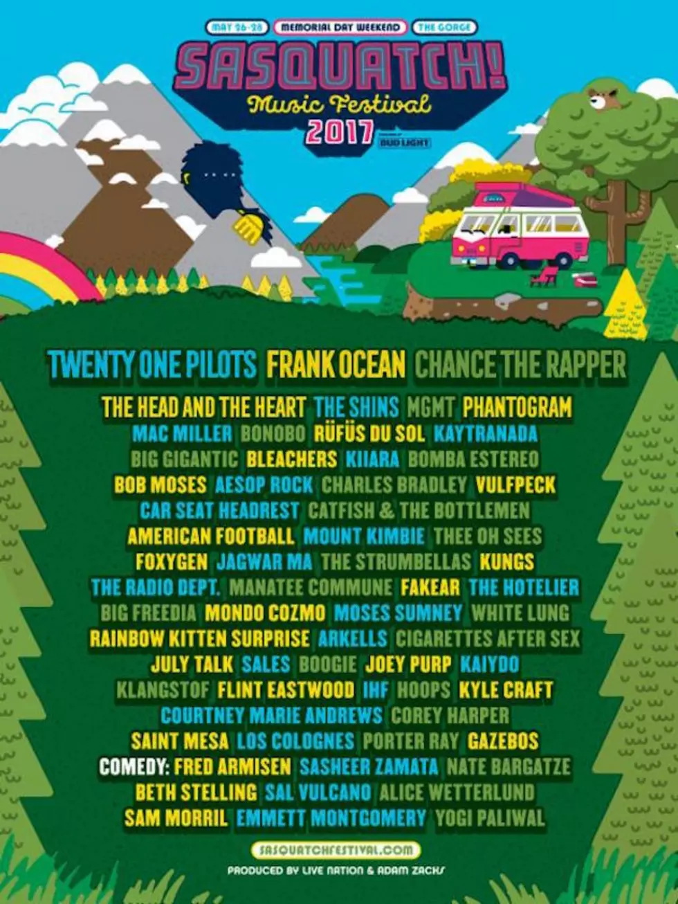 Chance The Rapper, Frank Ocean to Headline 2017 Sasquatch Festival