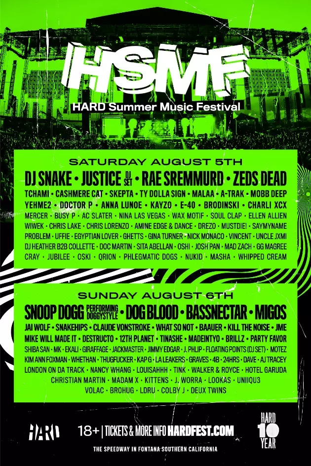 Rae Sremmurd, Snoop Dogg, Migos and More to Perform at 2017 Hard Summer Music Festival