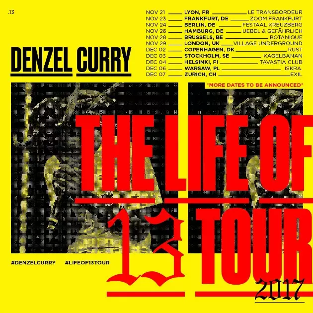 Denzel Curry Reveals The Life of 13 Tour Dates, “Ultimate” Video With BadBadNotGood