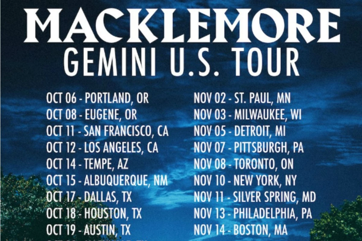 Macklemore Shares Dates for The Gemini U.S. Tour XXL