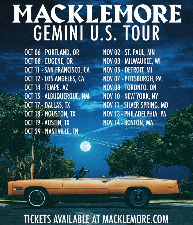 Macklemore Shares Dates for The Gemini U.S. Tour XXL