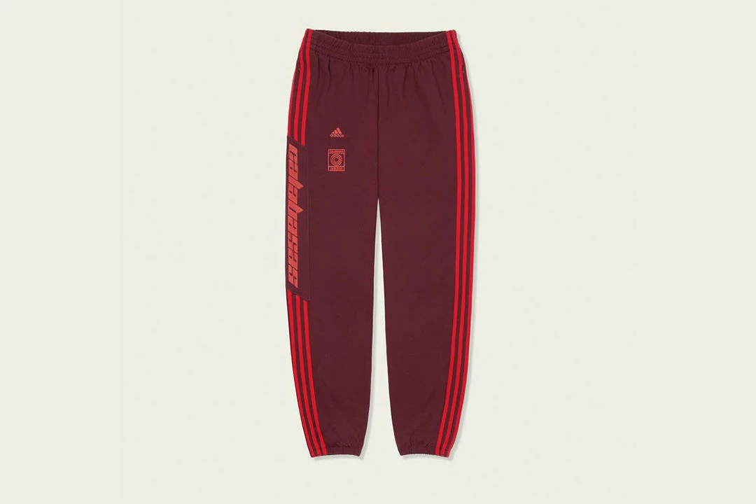 burgundy adidas track pants