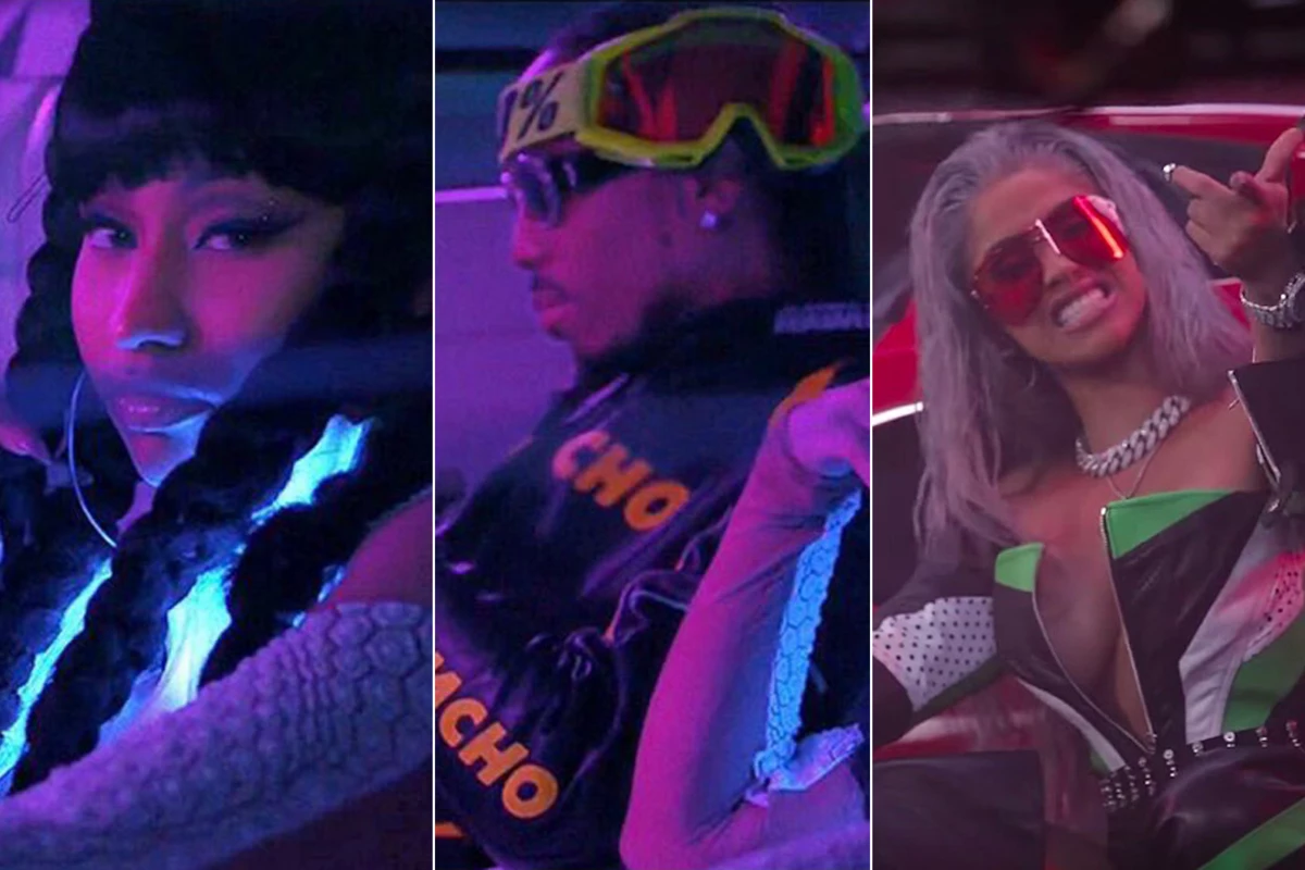 Cardi B's Blue Hair and Migos' Matching Blue Outfits in "Motorsport" Music Video - wide 4