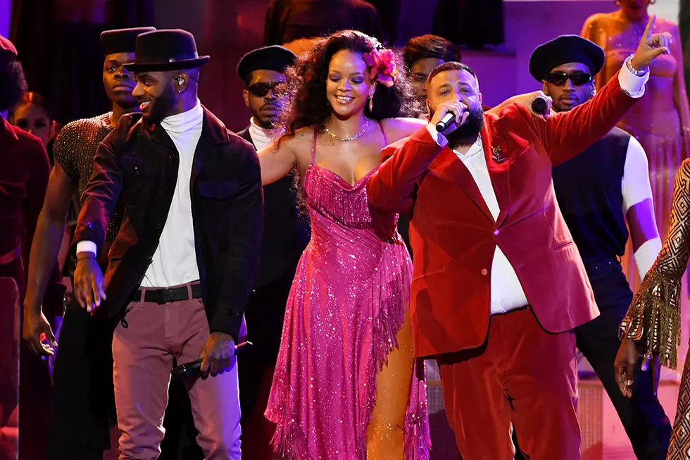 DJ Khaled Performs &#8220;Wild Thoughts&#8221; With Rihanna and Bryson Tiller at 2018 Grammy Awards