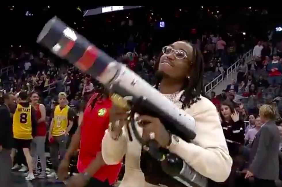 Quavo Proves He’s a Super Fan at Atlanta Hawks Basketball Game