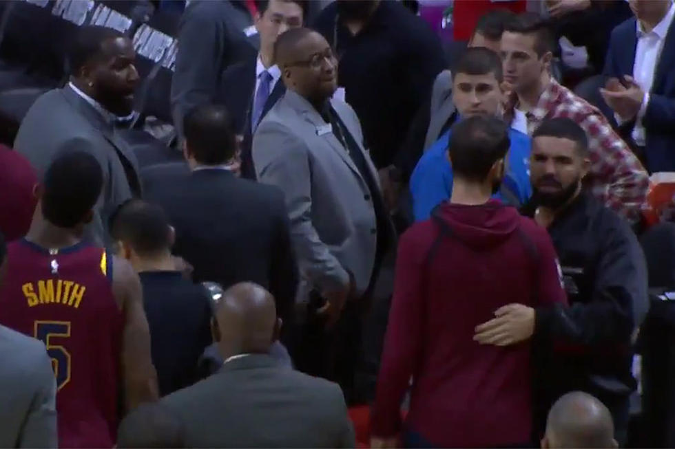 Drake and NBA Player Kendrick Perkins Get Into Heated On-Court Argument During 2018 NBA Playoffs