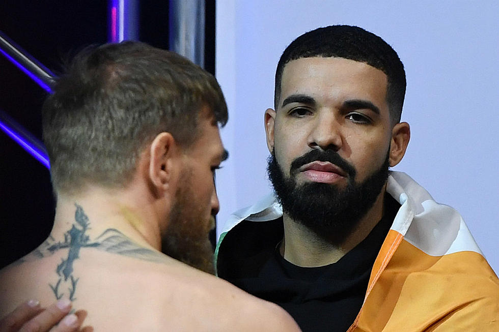 Drake Supports MMA Fighter Conor McGregor With Irish Flag at UFC 229 Weigh-In