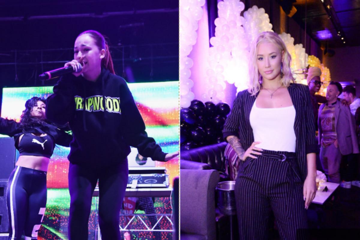 Wido Rapper Bhad Bhabie Throws a Drink at Iggy Azalea at Fashion Nova Event