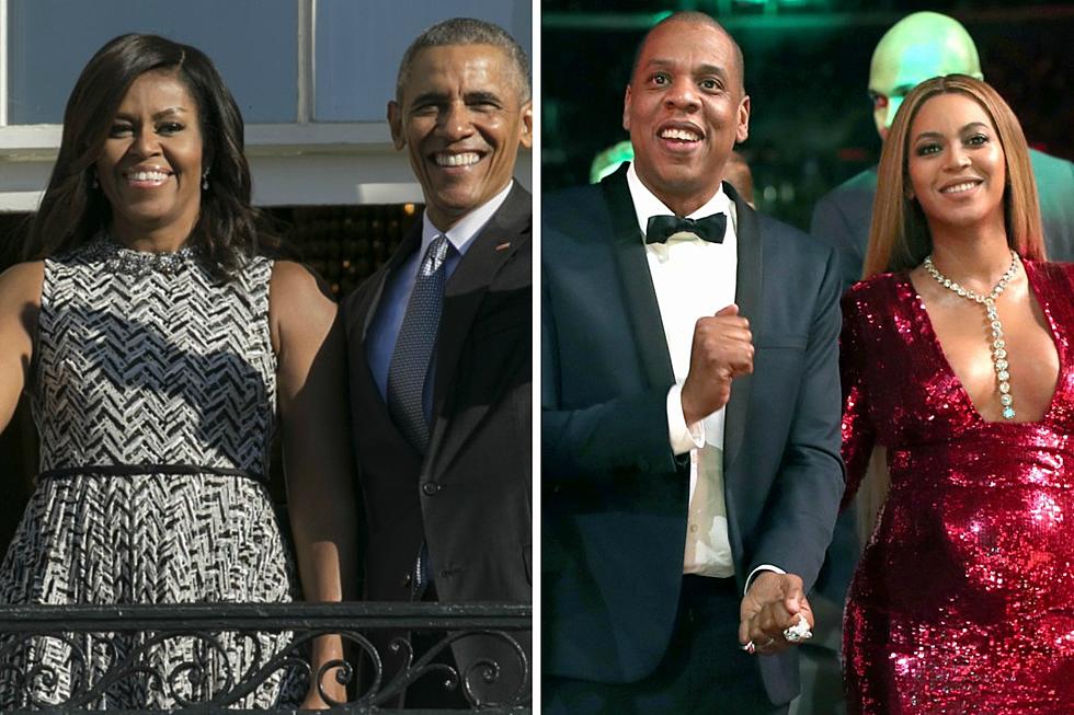 Barack Obama Compares Surprise Appearance on Michelle&#8217;s Book Tour to Jay-Z Showing Up at Beyonce Shows