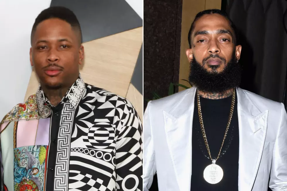 YG Smokes With Nipsey Hussle for Last Time at Gravesite