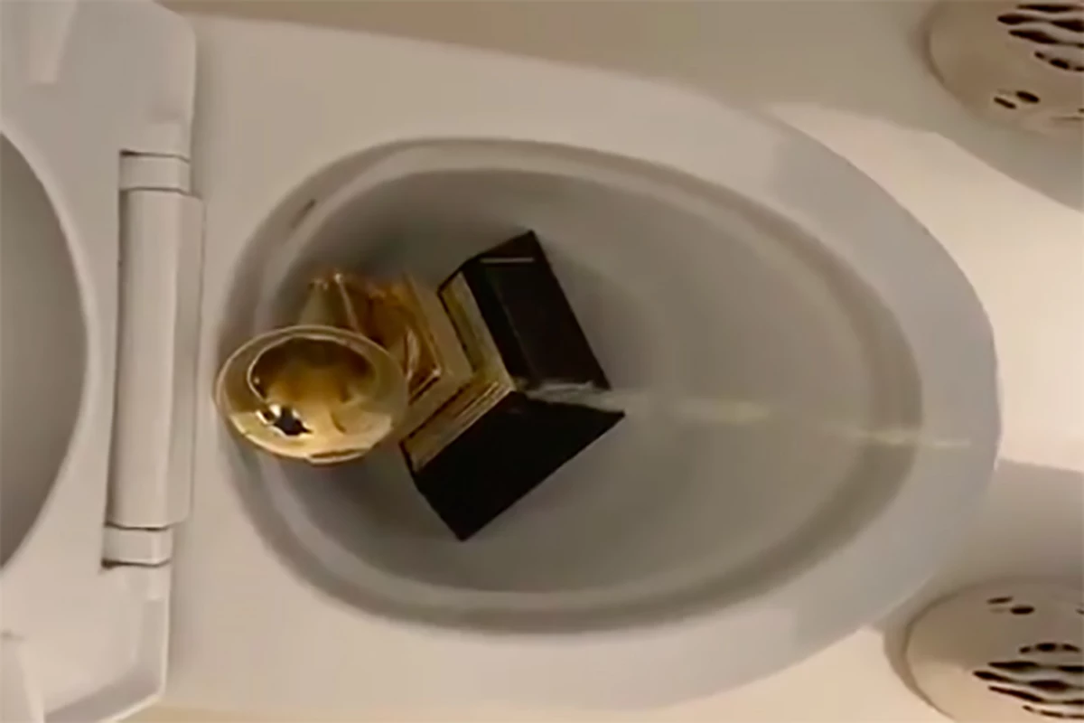 Kanye West Posts Video Of Himself Peeing On Grammy Award XXL