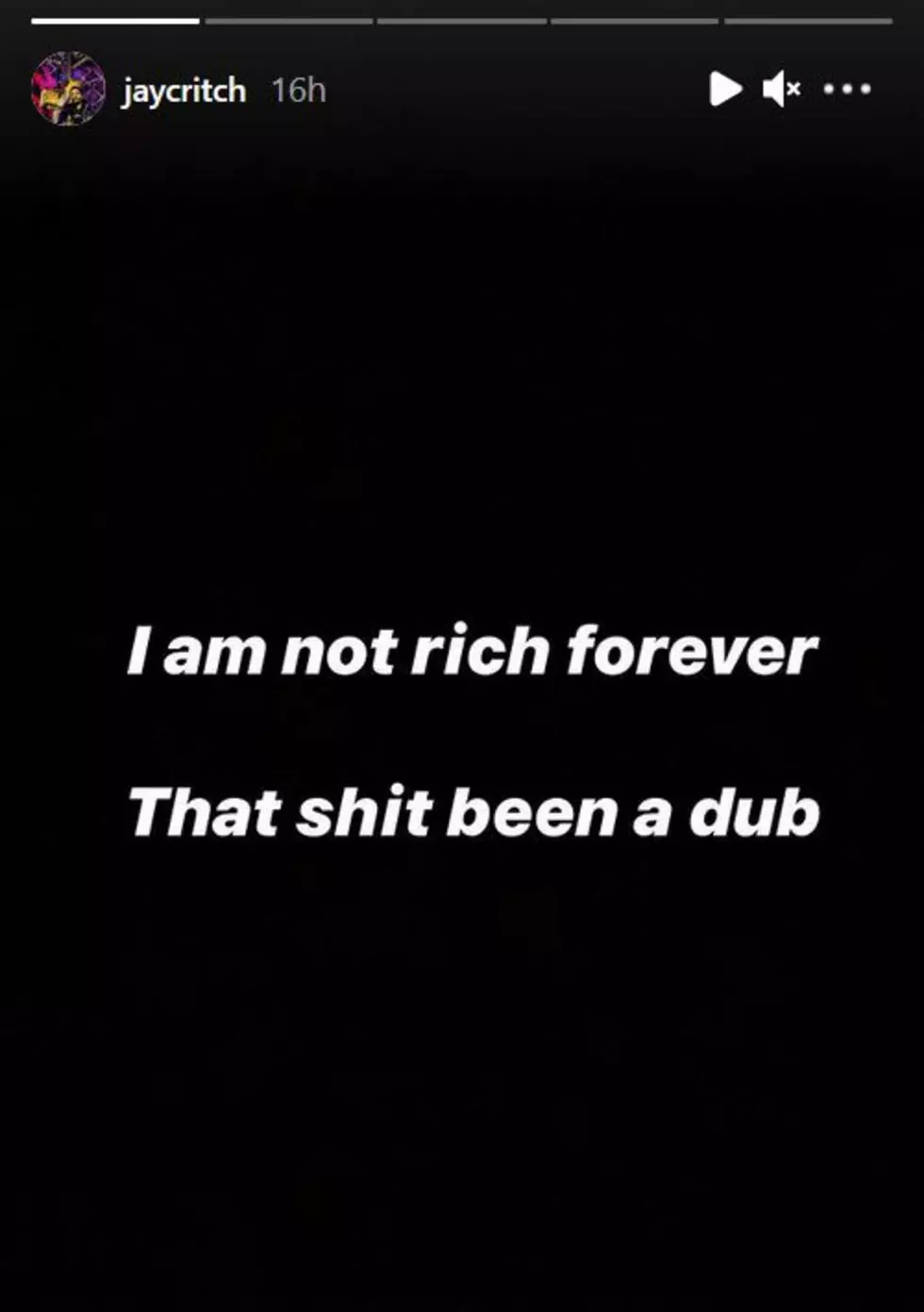 jay critch instagram story