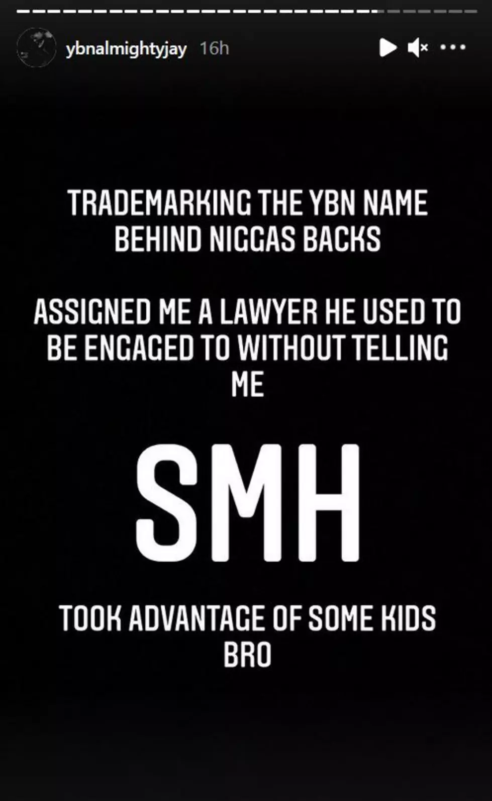 ybn almighty jay instagram story