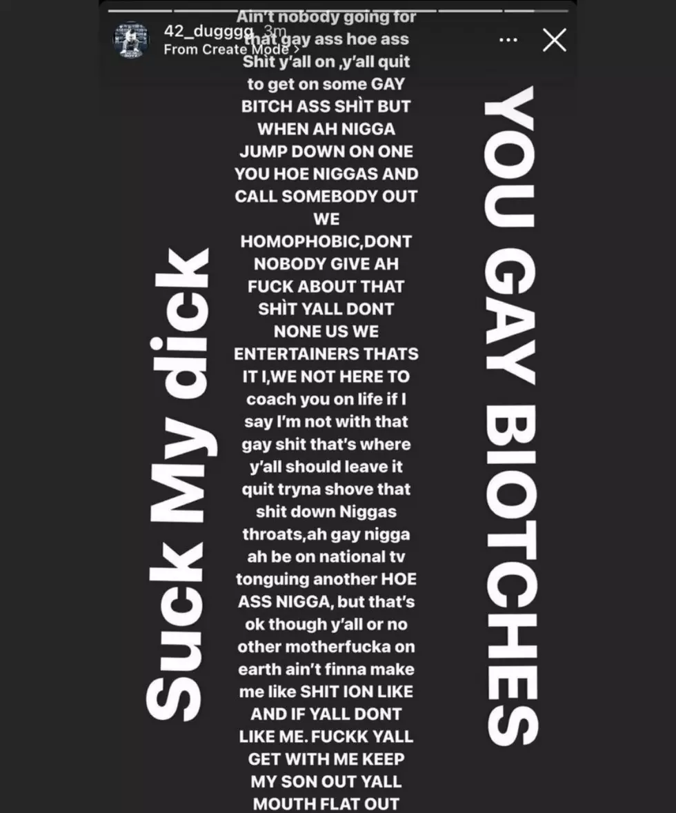 42 Dugg rant on Instagram
