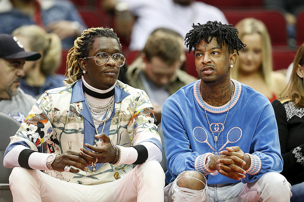 Young Thug Grabs 21 Savage&#8217;s Phone After 21 Calls Him a &#8216;Birthday Girl&#8217; &#8211; Watch