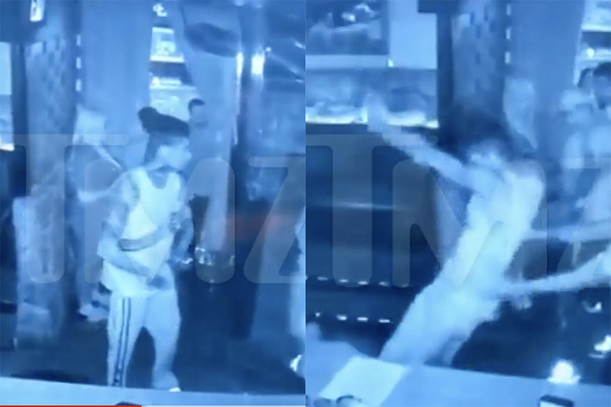 Video Shows Blueface Stomping, Kicking Club Bouncer