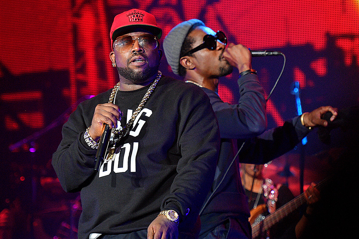 ATLANTA, GA - MAY 25: Big Boi, half of the iconic hip-hop duo Outkast,  prepares to throw out the ceremonial first pitch ahead of the Thursday  evening MLB game between the Atlanta