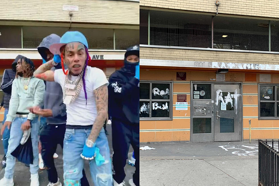 6ix9ine Resurfaces in His Hometown Area to Tease New Music, Location Gets Vandalized With ‘Rat’ Messages