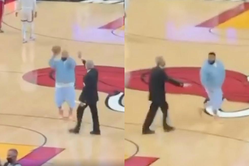DJ Khaled Airballs Shot at NBA Game, Gets Ushered Off Court by Security &#8211; Watch