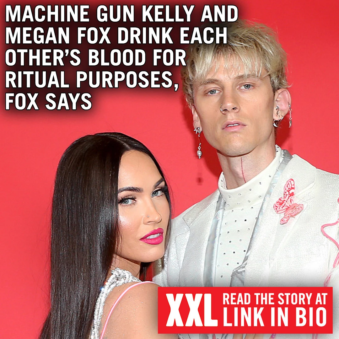 Machine Gun Kelly and Megan Fox Drink Each Others Blood image