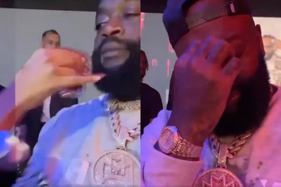 Rick Ross Rejects Woman Trying to Give Him a Shot of Alcohol