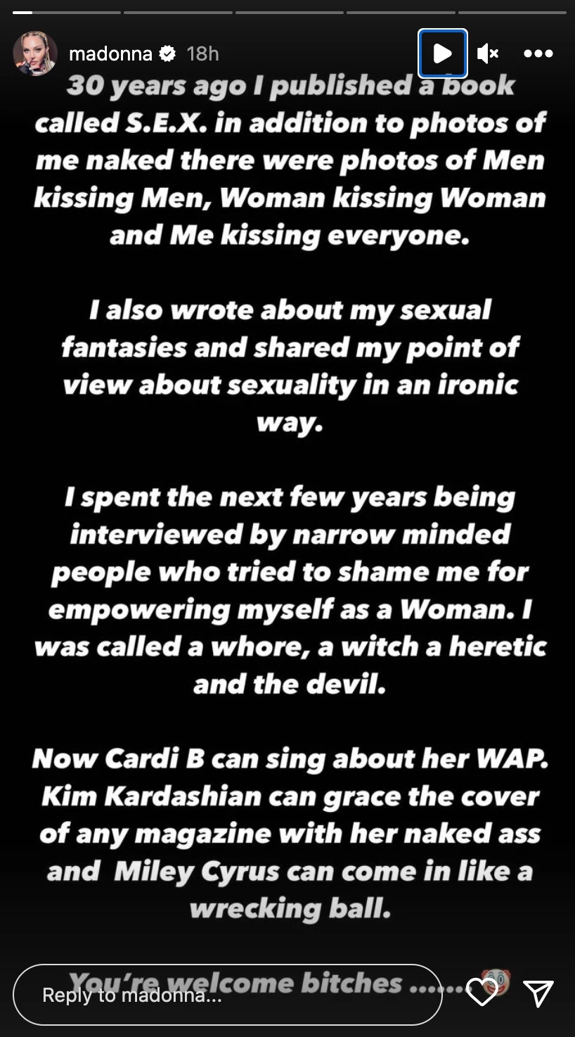Cardi B Fires Back at Madonna Following Madonnas Sex Book Post photo picture