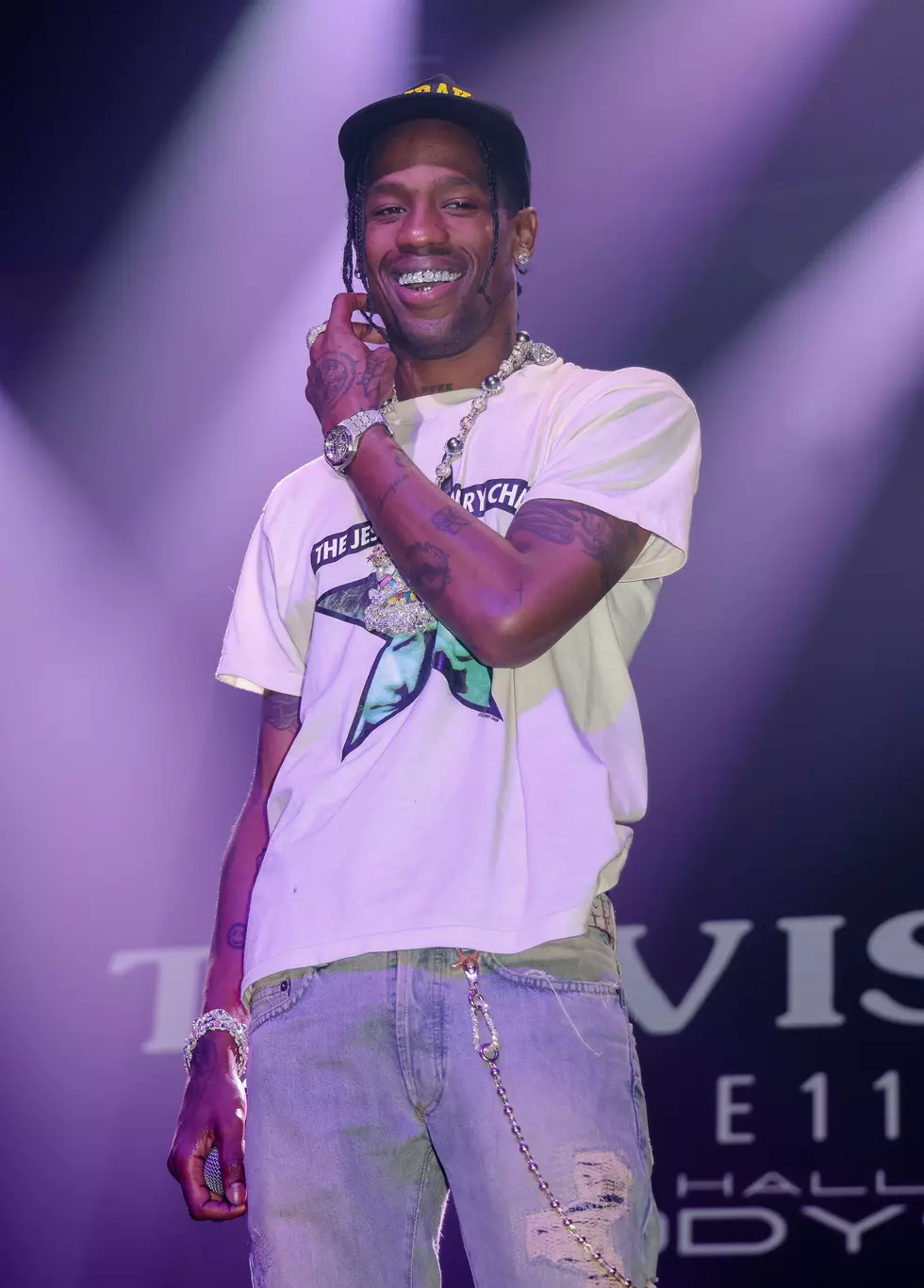 Travis Scott performs at E11EVEN on October 30, 2022 in Miami, Florida.