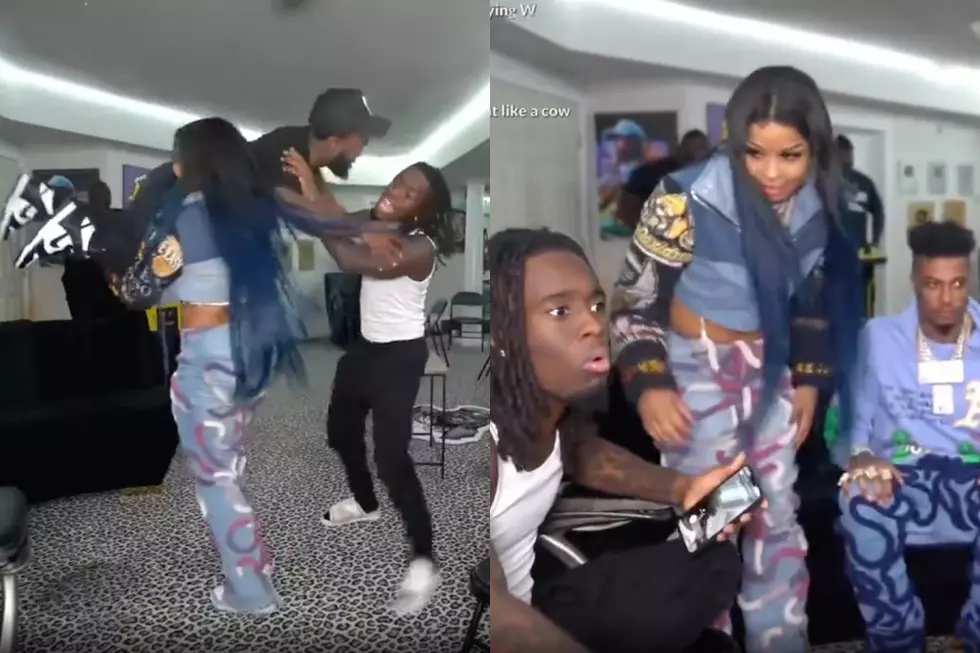 Kai Cenat, Blueface Stream - Chrisean Rock Throws Person, Chair