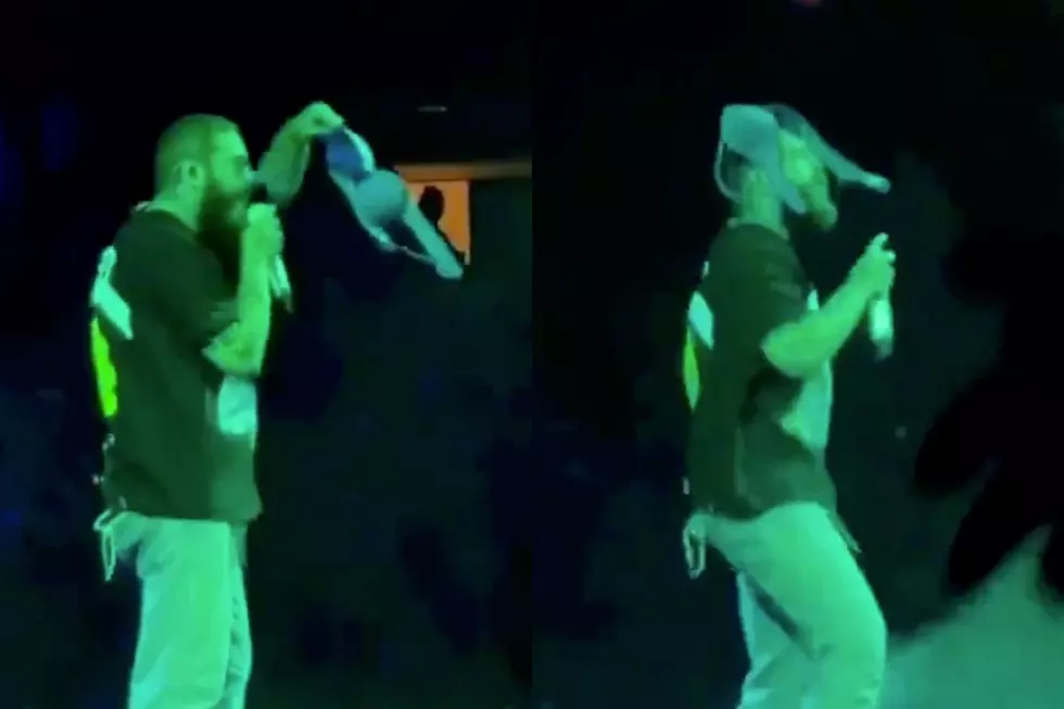 Post Malone Performs With Bra on His Head After Fan Throws It on Stage