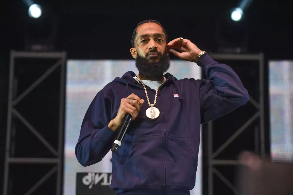 Hip Hop Artist Nipsey Hussle performs on stage at Staples Center on June 23, 2018 in Los Angeles, California.